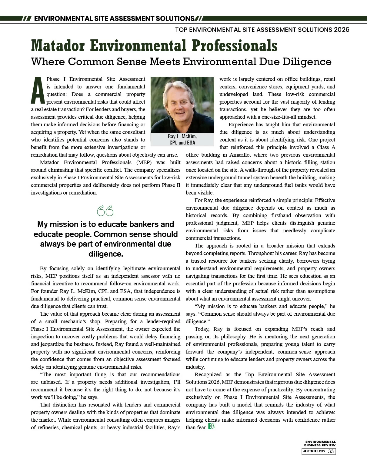 Engineering and Consulting | Environmental Business Review
